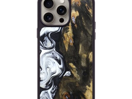 iPhone 15 Pro Max Wood+Resin Phone Case - Joaquin (Black & White, 669520) Supply