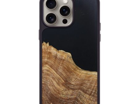 iPhone 15 Pro Max Wood+Resin Phone Case - Kelsey (Pure Black, 666633) Discount