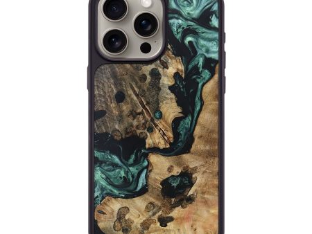 iPhone 15 Pro Max Wood+Resin Phone Case - Nikita (Green, 670948) For Cheap