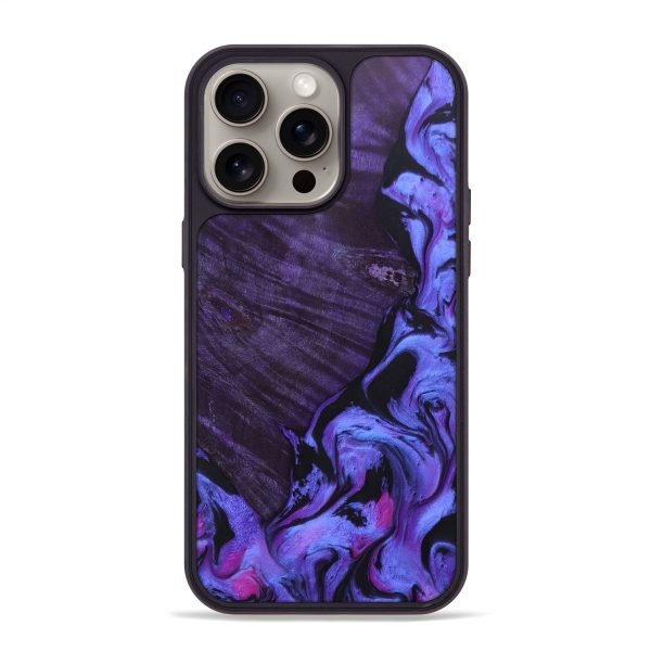 iPhone 15 Pro Max Wood+Resin Phone Case - Sue (Purple, 670111) Hot on Sale