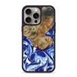 iPhone 15 Pro Max Wood+Resin Phone Case - Clinton (Blue, 669720) Online Hot Sale