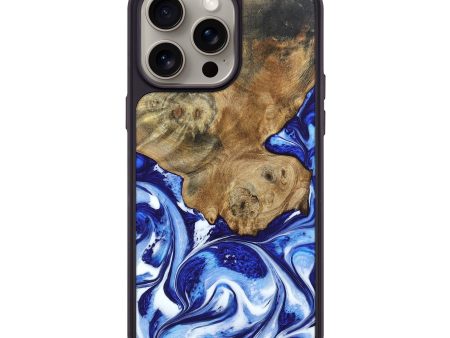 iPhone 15 Pro Max Wood+Resin Phone Case - Clinton (Blue, 669720) Online Hot Sale