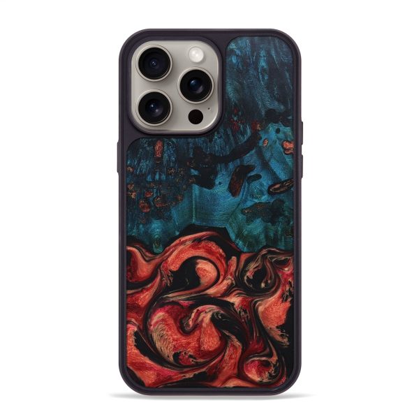 iPhone 15 Pro Max Wood+Resin Phone Case - Pam (Red, 667794) Discount