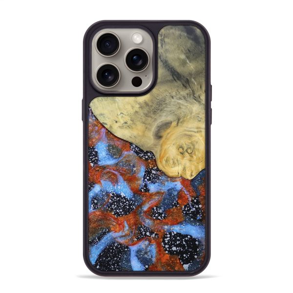 iPhone 15 Pro Max Wood+Resin Phone Case - Johnny (Cosmos, 669056) Online now