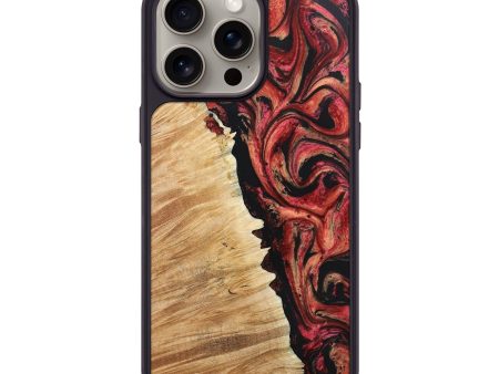 iPhone 15 Pro Max Wood+Resin Phone Case - Clint (Red, 666707) Online