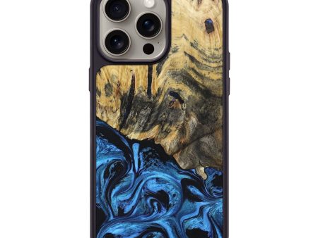 iPhone 15 Pro Max Wood+Resin Phone Case - Brooks (Blue, 669379) on Sale