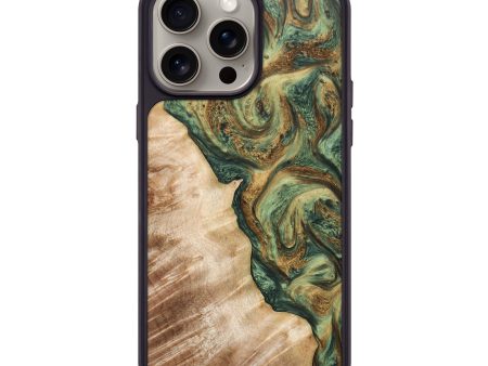 iPhone 15 Pro Max Wood+Resin Phone Case - Caroline (Green, 670458) Online Hot Sale