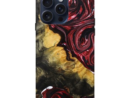 iPhone 15 Pro Max Wood+Resin Live Edge Phone Case - Aitana (Red, 666920) Supply