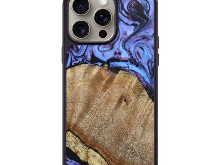 iPhone 15 Pro Max Wood+Resin Phone Case - Edgar (Purple, 666886) Cheap