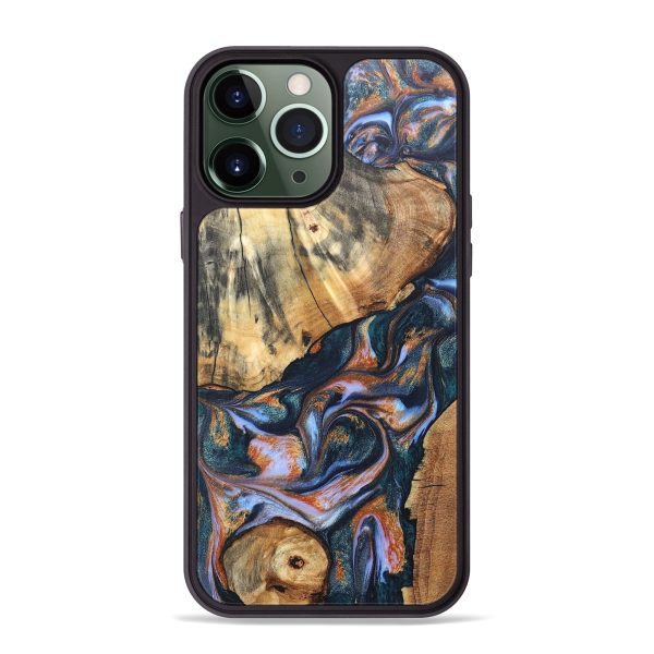 iPhone 13 Pro Max Wood+Resin Phone Case - Sherry (Mosaic, 670176) Cheap