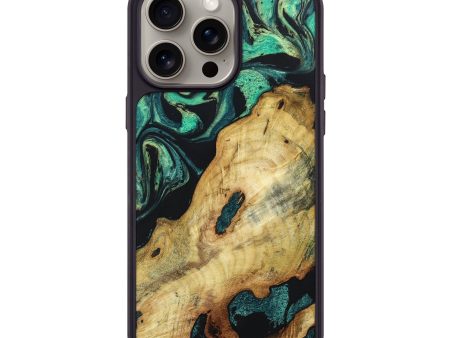 iPhone 15 Pro Max Wood+Resin Phone Case - Etta (Green, 666752) Online Sale