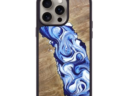 iPhone 15 Pro Max Wood+Resin Phone Case - Diamond (Blue, 669725) Online