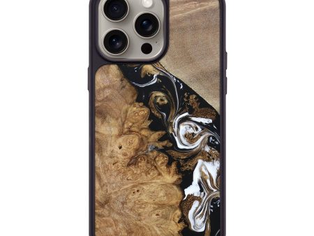 iPhone 15 Pro Max Wood+Resin Phone Case - Herbert (Black & White, 670339) Supply