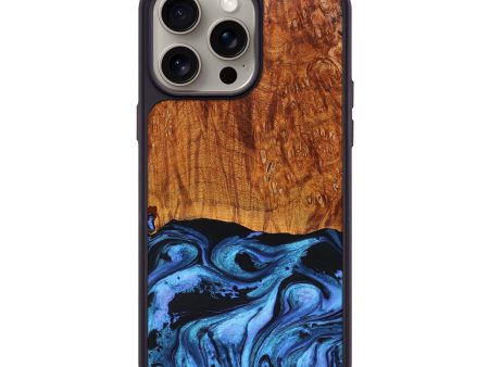 iPhone 15 Pro Max Wood+Resin Phone Case - Alejandro (Blue, 666645) Hot on Sale