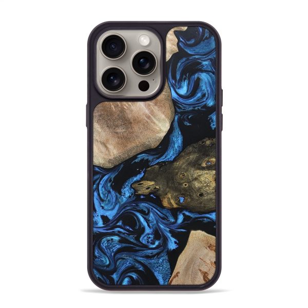 iPhone 15 Pro Max Wood+Resin Phone Case - Lizzie (Mosaic, 669339) For Sale