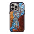 iPhone 15 Pro Max Wood+Resin Phone Case - Robbie (Teal & Gold, 669152) on Sale