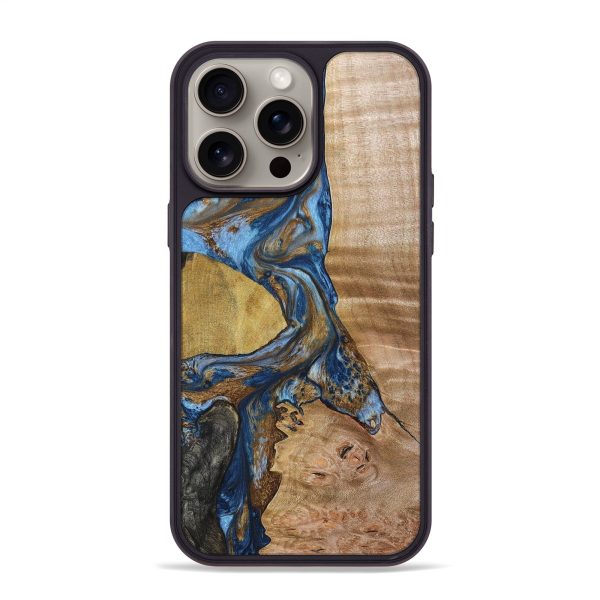 iPhone 15 Pro Max Wood+Resin Phone Case - Roland (Mosaic, 669913) on Sale