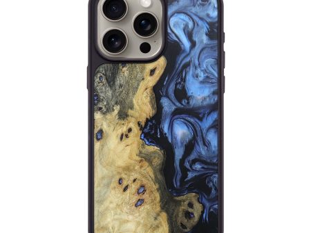 iPhone 15 Pro Max Wood+Resin Phone Case - Chance (Blue, 671137) Supply