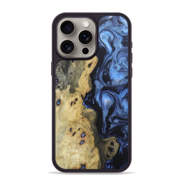 iPhone 15 Pro Max Wood+Resin Phone Case - Chance (Blue, 671137) Supply