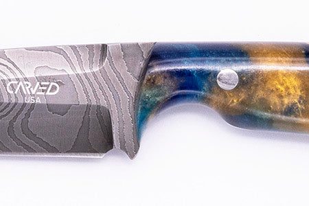 Carved Damascus Field Knife #20669 Supply