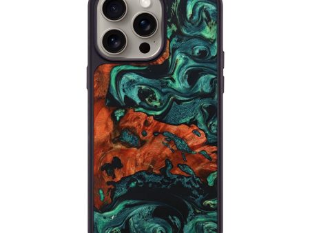 iPhone 15 Pro Max Wood+Resin Phone Case - Daxton (Green, 669183) Hot on Sale