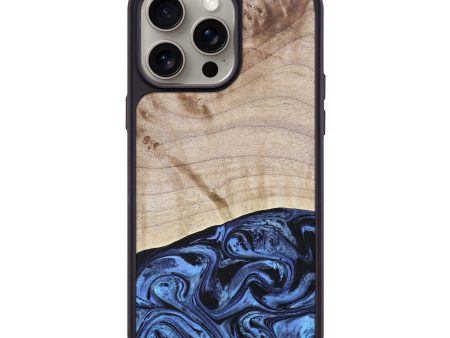 iPhone 15 Pro Max Wood+Resin Phone Case - Asher (Blue, 670293) Online