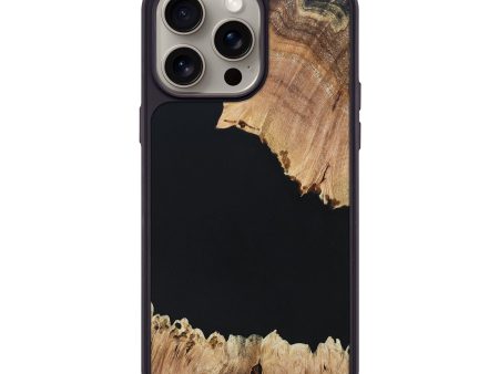 iPhone 15 Pro Max Wood+Resin Phone Case - Payton (Pure Black, 668570) Online now