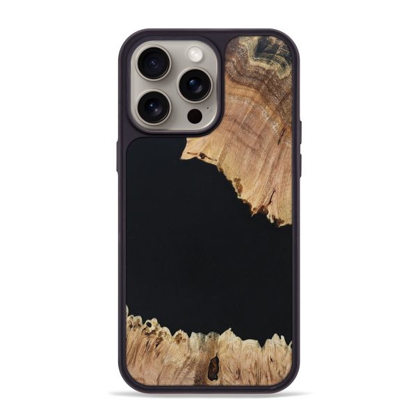 iPhone 15 Pro Max Wood+Resin Phone Case - Payton (Pure Black, 668570) Online now