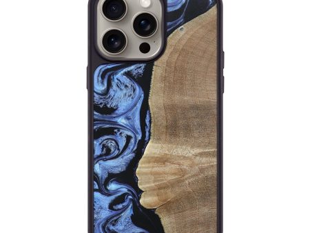 iPhone 15 Pro Max Wood+Resin Phone Case - Francine (Blue, 669705) Online Hot Sale