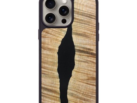 iPhone 15 Pro Max Wood+Resin Phone Case - Annalise (Pure Black, 666806) Cheap