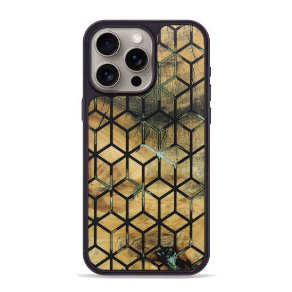 iPhone 15 Pro Max Wood+Resin Phone Case - Maddox (Pattern, 670873) For Sale