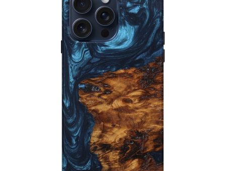 iPhone 15 Pro Max Wood+Resin Live Edge Phone Case - Woodrow (Blue, 669251) Hot on Sale