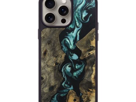 iPhone 15 Pro Max Wood+Resin Phone Case - Angelo (Green, 669866) Cheap