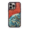 iPhone 15 Pro Max Wood+Resin Phone Case - Maureen (Teal & Gold, 670318) Cheap