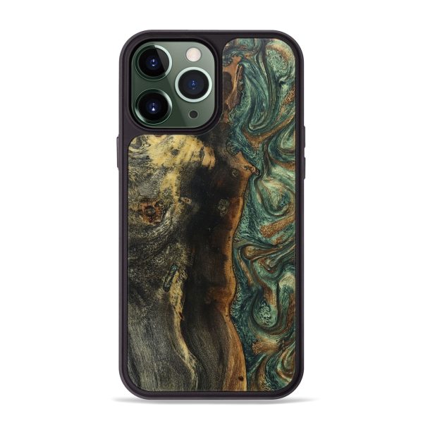 iPhone 13 Pro Max Wood+Resin Phone Case - Fernando (Green, 670449) Online Sale