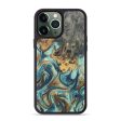 iPhone 13 Pro Max Wood+Resin Phone Case - Christa (Teal & Gold, 671603) Online Hot Sale