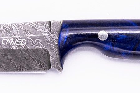 Carved Damascus Field Knife #20651 Online Hot Sale