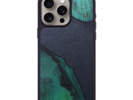 iPhone 15 Pro Max Wood+Resin Phone Case - Rowan (Pure Black, 671569) Fashion