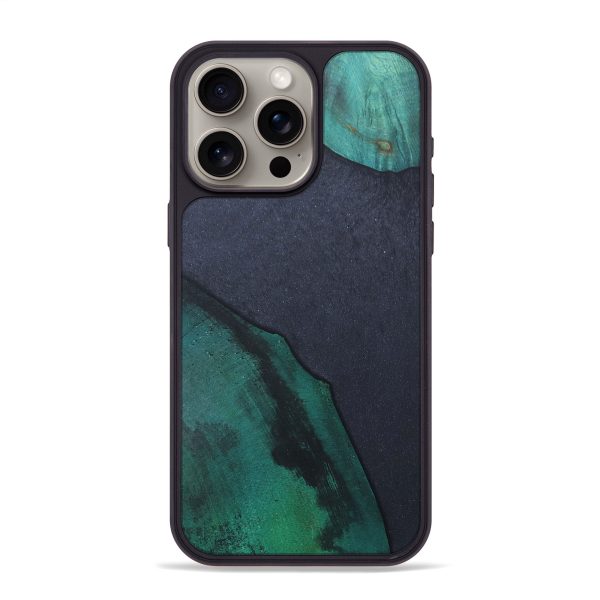 iPhone 15 Pro Max Wood+Resin Phone Case - Rowan (Pure Black, 671569) Fashion