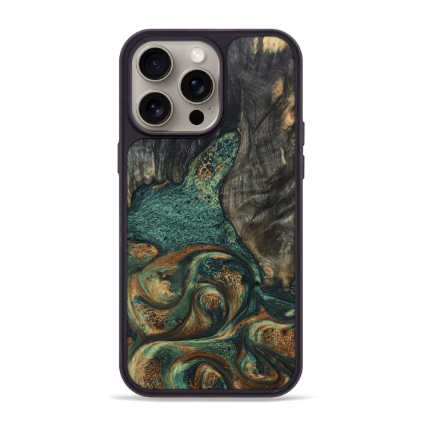 iPhone 15 Pro Max Wood+Resin Phone Case - Jace (Green, 668611) Supply