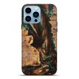 iPhone 14 Pro Max Wood+Resin Live Edge Phone Case - Gerald (Teal & Gold, 670510) For Cheap