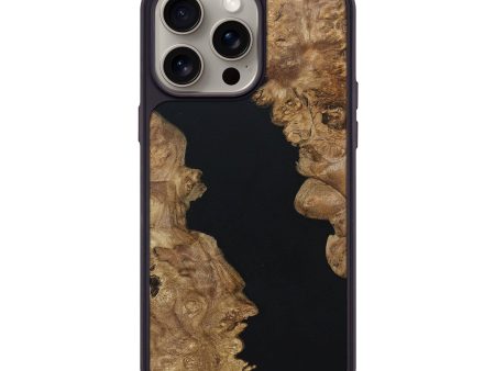 iPhone 15 Pro Max Wood+Resin Phone Case - Christoph (Pure Black, 669853) Online now