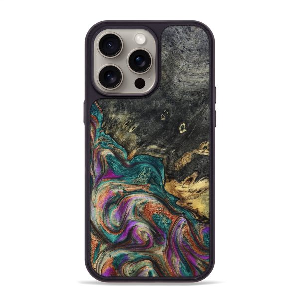 iPhone 15 Pro Max Wood+Resin Phone Case - Rachelle (Green, 666744) on Sale