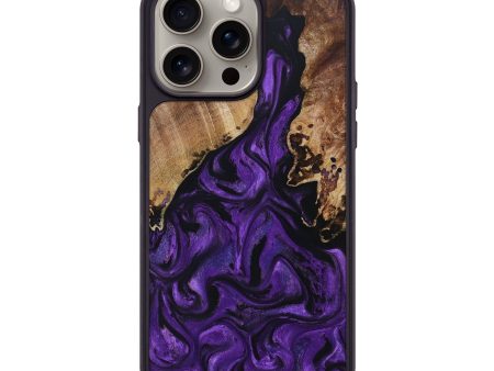 iPhone 15 Pro Max Wood+Resin Phone Case - Tyson (Purple, 667540) For Sale