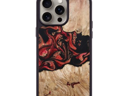 iPhone 15 Pro Max Wood+Resin Phone Case - Isla (Red, 667807) Fashion