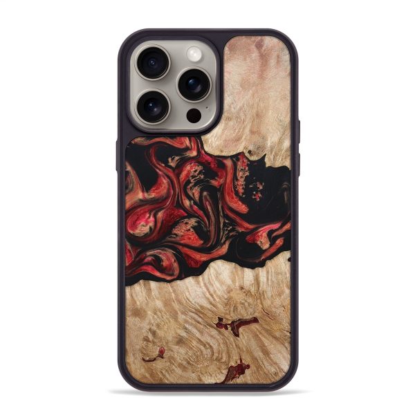 iPhone 15 Pro Max Wood+Resin Phone Case - Isla (Red, 667807) Fashion