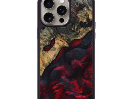 iPhone 15 Pro Max Wood+Resin Phone Case - Minnie (Red, 667387) For Sale