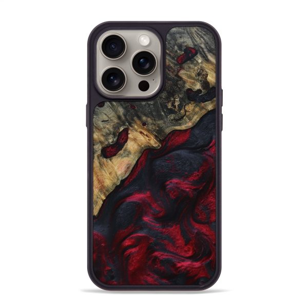 iPhone 15 Pro Max Wood+Resin Phone Case - Minnie (Red, 667387) For Sale