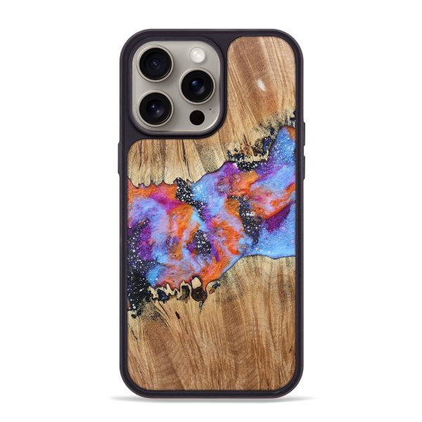 iPhone 15 Pro Max Wood+Resin Phone Case - Effie (Cosmos, 666798) For Cheap