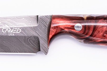 Carved Damascus Field Knife #20652 Supply